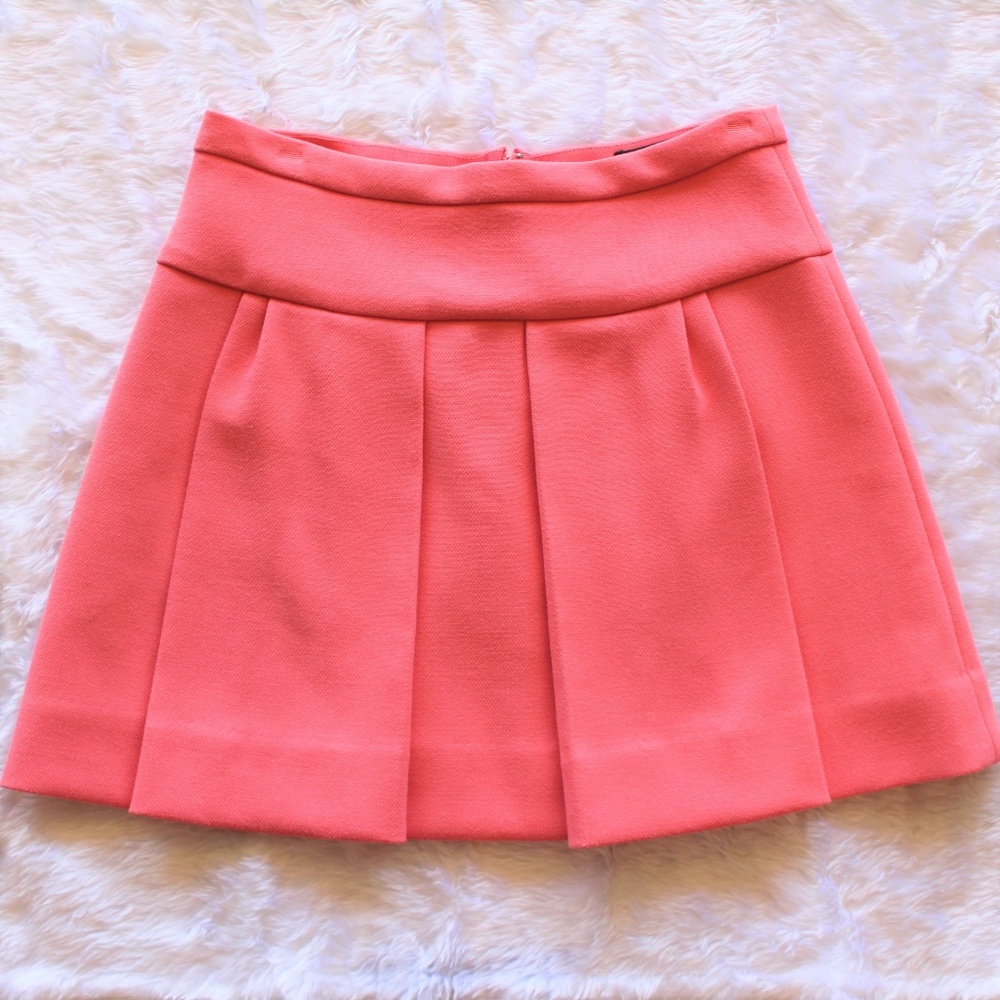 J. Crew Box Pleat Skirt Coral Pink - Picture 1 of 2